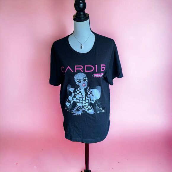 Cardi B Invasion Of Privacy Concert Tour Tee Unisex L Black T-Shirt Rap - Picture 1 of 6